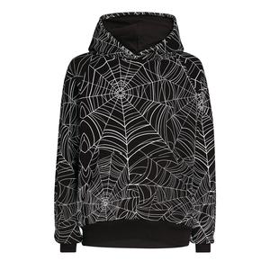 Sudadera con Capucha Unisex de Nuevo Diseño, Cálida para Invierno, con Forro Polar, Sublimada, con Patrón de Telaraña y Parches - Product Image 1