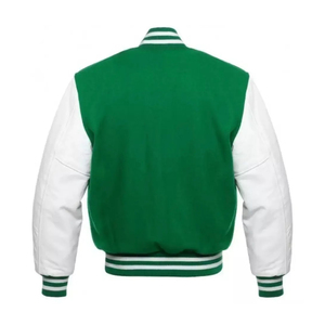 Unisex Chicago Varsity Jacket Waterproof Windproof <b>Quilted</b> Interior Loose Fit Felt Lettering Spring Formal Streetwear Front - Product Image 3