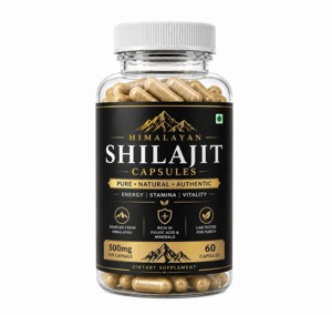 Capsules de Shilajit Pur d'Origine Montagneuse, 60 Comprimés, Formule Minérale Naturelle avec 500mg de Shilajit par Portion pour le Soutien Énergétique - Product Image 2