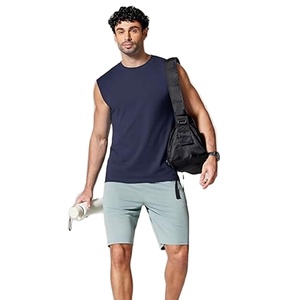 Camiseta Deportiva de Secado Rápido para Verano, 100% Fibra de Poliéster, Chaleco Deportivo sin Mangas para Hombre, Camiseta de Gimnasio en Azul Marino - Product Image 5