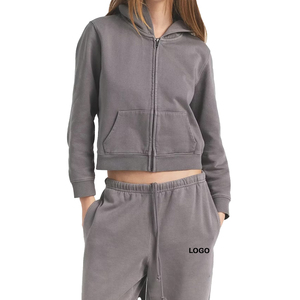 Conjunto de Sudadera con Capucha de Algodón Premium y Pantalones Deportivos de Pierna Recta para Mujer, 2 Piezas, Estilo Holgado, Personalizable OEM - Product Image 4