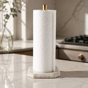 Top Quality Modern Countertop Kitchen & Bathroom Accessory Luxury Eco-Friendly Paper Towel <b>Holder</b> Stand with Brass <b>Rod</b> - Product Image 1