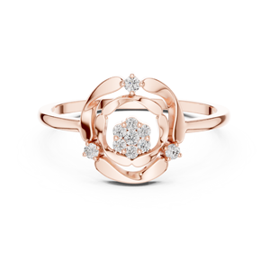 Elegante Anillo Floral de Oro Rosa para Mujer, Anillo Abierto Minimalista con Flor, Joyería de Moda para Compromiso o Aniversario, Regalo - Product Image 3