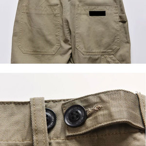 Custom Logo Men Casual Loose Straight Canvas Cargo Pants Oversized Streetwear Multi Pocket Utility Fashion - Product Image 6