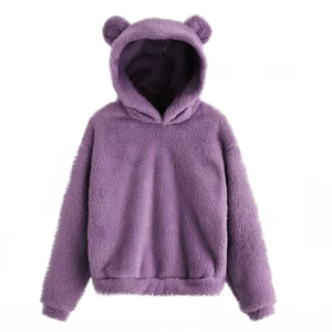 Men's Black Hooded Fleece Pullover Jacket Embroidered Logo Print Streetwear Style Winter Wear Regular Fit Regular Sleeve 100% - Product Image 4