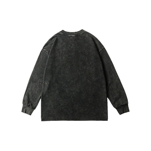 เสื้อสเวตเชิ้ต OEM ทรงโอเวอร์ไซส์ ผ้าคอตตอนฟอกสีสไตล์สตรีทแวร์ ผู้ผลิตเสื้อสเวตเชิ้ตพิมพ์ลาย OEM ขายส่ง - Product Image 2