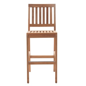 Modern Solid Wood Bar Chair Outdoor <b>Dining</b> Furniture Contemporary Design Durable Frame Natural Finish - Product Image 2