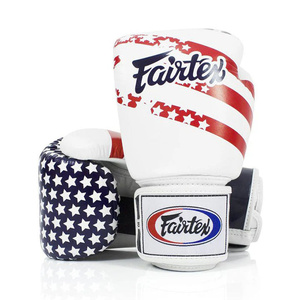 ถุงมือชกมวยฝึกซ้อม Fairtex หนังวัวแท้คุณภาพสูง พิมพ์ลายธงชาติอเมริกา ปิดด้วยแถบตีนตุ๊กแก ผลิตตามสั่ง - Product Image 4