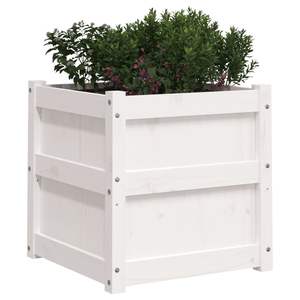 Jardinière en bois de pin massif blanc 19,7x19,7x19,7 po Pots et jardinières à fleurs - Product Image 4