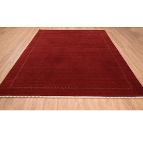 พรมเบอร์กันดี กาเบห์ ทอมือจากขนแกะนิวซีแลนด์ สไตล์โมเดิร์น มินิมอล สำหรับห้องนั่งเล่นและห้องนอน - Product Image 1