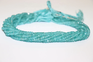 Cuentas Rondelle facetadas de apatita de cielo natural, hebra de cuentas de apatita de calidad AAA - Product Image 2