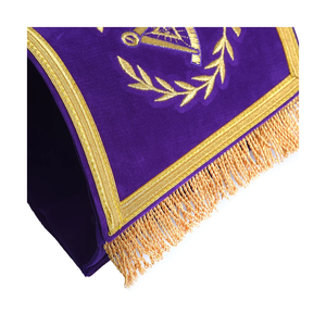 Manchette de gauntlet de Grand Maître Maçonnique de Loge Bleue, en velours violet avec broderie dorée et franges, personnalisable, haute qualité, vente en gros, produit phare - Product Image 3