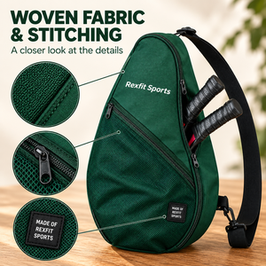 Sac de rangement pour raquette de squash vert forêt personnalisé avec poche en filet sur le devant et sangle de transport réglable, sac de raquette unisexe personnalisable - Product Image 2