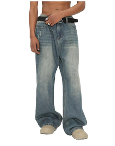 BEST ROCK INTERNATIONAL 2024 Venta Directa de Fábrica Jeans Rectos Apilados Personalizados en China, Denim Transpirable y Ligero para Hombre, Verano - Product Image 1