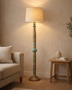 Antique Wooden Floor <b>Lamp</b> Wholesale Living Room Night <b>Lamp</b> Manufacturer Custom <b>Beige</b> Shade <b>Lamp</b> OEM ODM Bulk Antique Wooden <b>Lamp</b> - Product Image 2