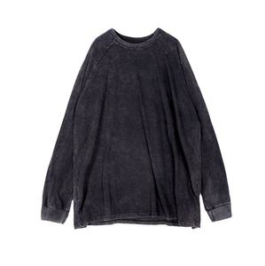 T-shirt à manches longues pour homme de haute qualité, style streetwear rétro, lavé, vintage, 100% coton, écologique, surdimensionné, unisexe - Product Image 1