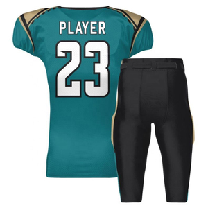 Ensemble d'uniformes de football américain personnalisés pour hommes, maillot à col en V avec numéro, pantalon noir, polyester respirant, coupe athlétique - Product Image 4