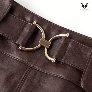 Minifalda de Moda Urbana para Mujer 2026, Estilo A-Line, Color Café, Cintura Alta, PU, Ecológica y Duradera - Product Image 6