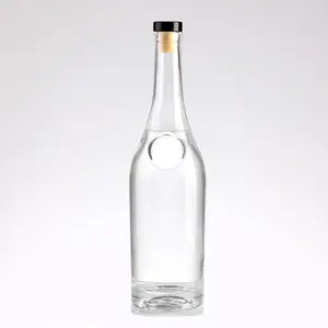 Design Circular Whisky Bottle Quality Factory Wholesale Hot Sale New Glass Cork Crystal Material Beverage 500ml