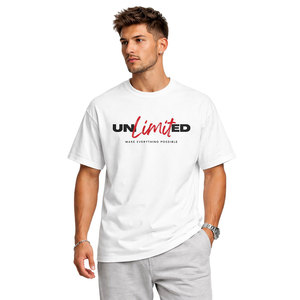 เสื้อยืดโอเวอร์ไซส์ทรงบ็อกซี่ แขนสั้น ผ้าฝ้าย 100% หนานุ่ม พิมพ์ลายสกรีน สำหรับผู้ชาย เป็นมิตรต่อสิ่งแวดล้อม - Product Image 1