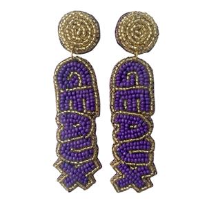 Pendientes artesanales con cuentas NOLA, elegantes joyas inspiradas en Nueva Orleans para festivales, días de juego y encanto sureño todos los días - Product Image 2