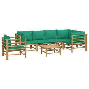 Conjunto Modular de Muebles de Jardín de Bambú Marrón Natural para Exteriores - Product Image 3