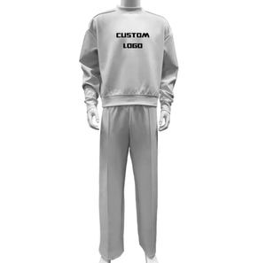 Conjunto Deportivo Personalizado de 2 Piezas para Hombre con Logotipo Personalizado, Sudadera de Cuello Redondo y Pantalones de Pierna Recta, Ropa Deportiva Informal al por Mayor - Product Image 1