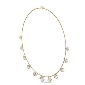 Collier chaîne à pendentif en diamant de laboratoire taille ronde, 3,95 CTW, or rose 9K, 18 pouces - Product Image 5