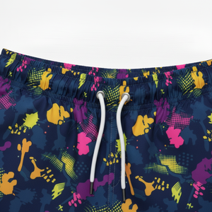 กางเกงว่ายน้ำชายแบบแห้งเร็ว OEM พร้อมเชือกผูกเอว พิมพ์ลายตามสั่ง โลโก้ตามสั่ง ชุดชายหาด ผ้าแคนวาสกันน้ำ ผ้ายืดโพลีเอสเตอร์ - Product Image 5