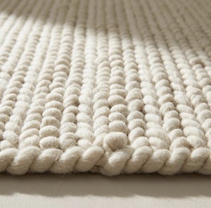 Handmade Wool Low <b>Rug</b> Green Geometric PET Friendly Eco-Friendly Anti-Bacteria Non-Slip Soft Thick Modern Living Room Prayer - Product Image 2