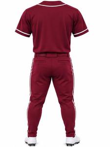 Ensemble uniforme de baseball marron à manches courtes, maillot, pantalon, ceinture, respirant, 100 % polyester, pour homme adulte, numéro personnalisable 23, ODM - Product Image 5