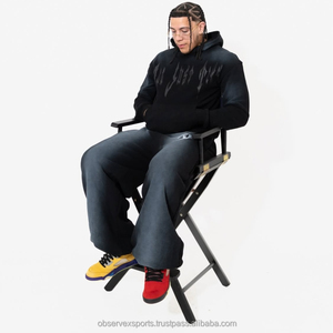 Ensemble sweat-shirt et pantalon de survêtement à logo brodé personnalisé, de haute qualité, avec fermeture éclair, jogging, survêtement d'hiver, 100% coton - Product Image 2