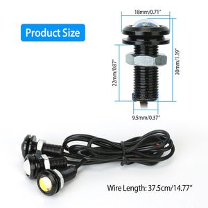 Set di 3 Lampadine LED Ambra a Occhio d'Aquila 12V 18MM Impermeabili, Luci DRL, Fendinebbia, Luci Posteriori, Luci per Griglia Anteriore e Paraurti, Luci di Retromarcia per Moto - Product Image 6