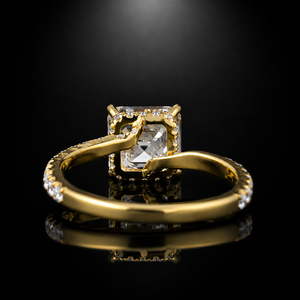 Bague de fiançailles en or jaune avec diamant taille Asscher de 1,5 carat, pureté VVS2, certifié IGI, pour femme - Product Image 4