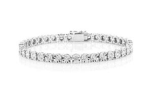 Pulsera de tenis de plata 925 para mujer con diamantes de talla brillante redonda y engaste de puntas, joyería clásica para bodas - Product Image 1