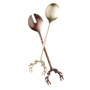 Ensemble de serveurs à salade en acier inoxydable de haute qualité, vaisselle de table et matériel de restauration pour buffet, design moderne, finition polie - Product Image 6