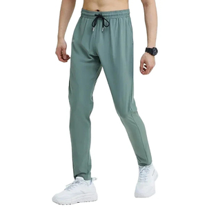 Men's Light Gray Elastic Waist Joggers Quick Dry Lightweight Fitness Running <b>Pants</b> With Side Pockets Casual Sportswear <b>Summer</b> - Product Image 2