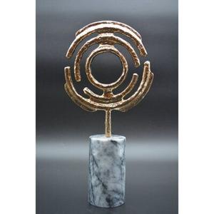 Sculpture abstraite en laiton et aluminium, art décoratif en métal, statue décorative, figurine en métal pour hôtel, décoration de table à domicile - Product Image 1