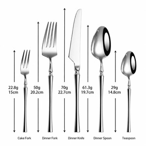 Stainless Steel Fork Spoon Knife Silver <b>Cutlery</b> <b>Set</b> Luxury Wedding Flatware Elegant Design Mirror Polish Durable <b>Reusable</b> AG - Product Image 2