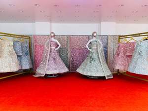 Lehenga choli อินเดียชุดแต่งงานปากีสถานที่น่าทึ่ง zarkan stonework Flair - Product Image 4