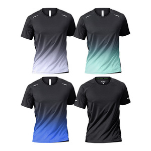 T-shirt de sport pour homme en maille de soie glacée OEM, séchage rapide, manches courtes, léger, respirant, pour l'été, fitness, course à pied, entraînement - Product Image 1