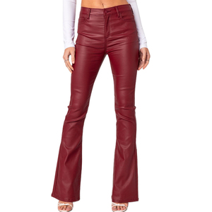 Pantalons en cuir pour femmes sur mesure, coupe skinny, respirants, étiquette privée, OEM, ODM, fabrication directe - Product Image 4