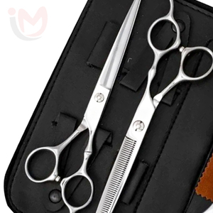 Ciseaux à cheveux argentés, ensemble de ciseaux à effiler, acier inoxydable, kit d'outils professionnels pour coiffeur - Product Image 2