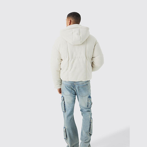 New Design Custom Wholesale Plain Full Zipper <b>Slim</b> <b>Fit</b> High Quality Windproof Waterproof Puffer <b>Jacket</b> Streetwear Men's Front - Product Image 4