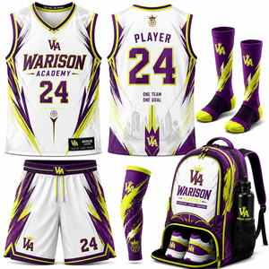 Ensemble d'uniformes de basketball par sublimation, tendance du moment, unisexe, grandes tailles, vêtements personnalisés pour équipes, avec sac - Product Image 4