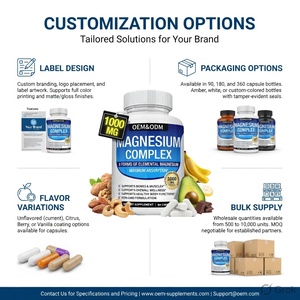 Capsules de glycinate de magnésium en vrac OEM, formule 8-en-1 (90 capsules/flacon) pour une meilleure densité osseuse et une nutrition quotidienne - Product Image 3