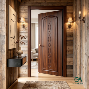 Puerta Interior de Madera Sólida Golden Aero, Diseño Moderno, Apertura Manual, Superficie Acabada, para Apartamento, Dormitorio, Villa, Uso Doméstico GA-33L - Product Image 1