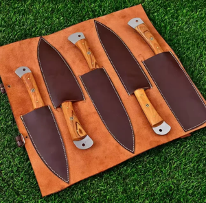 LEGACY BLADES Juego de Cuchillos de Cocina Profesionales de Acero de Damasco, Mango de Madera, 5 Piezas, Hechos a Mano, Cuchillos de Chef Afilados, Ambidiestros, para el Hogar - Product Image 4