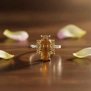 แหวนแฟชั่นซิทริน 4.9 กรัม เครื่องประดับที่หรูหราและมีสไตล์ - Product Image 3