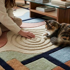 Checkered Striped Modern Hand Tufted Colorful Geometric Wool Area Rug Livingroom Carpet Soft Plush Decorative <b>Floor</b> Mat Rug Home - Product Image 3